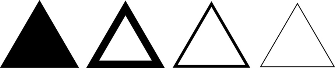 Triangle vector icons. Set of geometric shapes isolated outline art