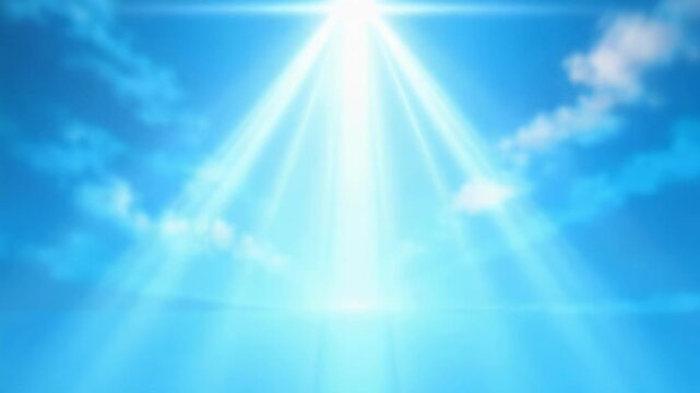 Abstract Blue Sky Rays of Light Background for Inspiring Religion Themes and Uplifting Visuals in Dynamic 4K Video Presentations
