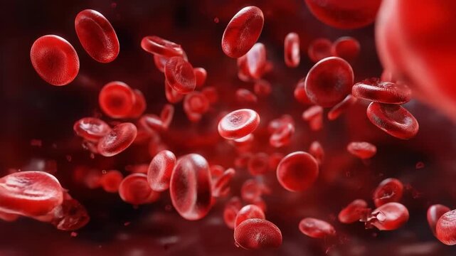 Illustration showcasing red blood cells in motion through the bloodstream, emphasizing their structure and function in the circulatory system
