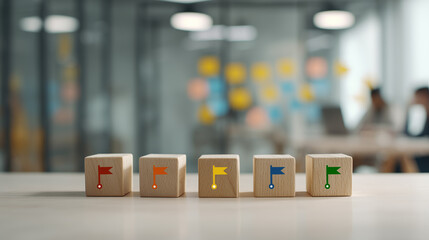 Business and project timeline. Options, steps or processes. Planning, market study process, idea to venture, new product development, product roadmap, product launching. Company milestones timeline.