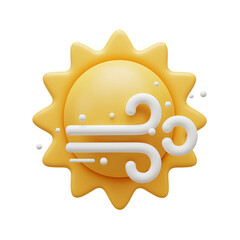 Weather Icon Sunny and Windy Forecast
