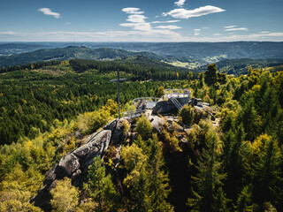 Platform on top of Nebelstein summit in Austria