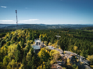 Platform on top of Nebelstein summit in Austria