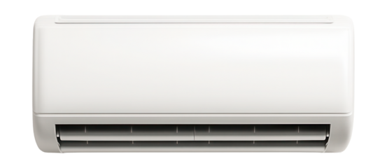 Wall-mounted split AC for homes, with a sleek white design and compact indoor unit.