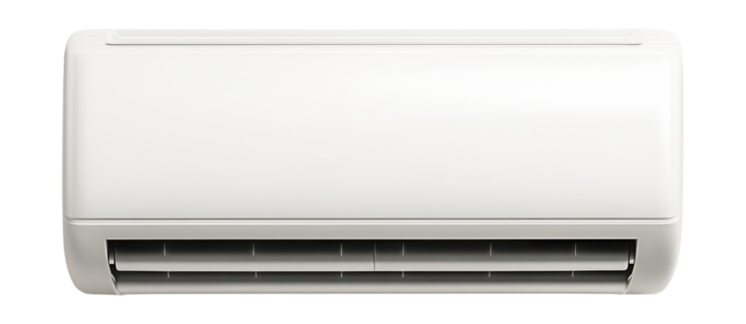 Wall-mounted split AC for homes, with a sleek white design and compact indoor unit.