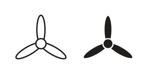 Airscrew icon doodle set. editable outline stroke vector eps