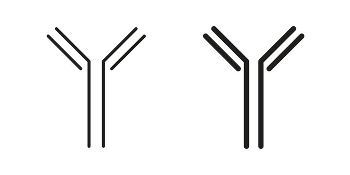 Antibody icon doodle set. editable outline stroke vector eps