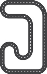 Race Track in Letter J Shape, Road Track