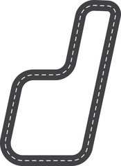 Fototapeta premium Race Track in Letter d Shape, Road Track