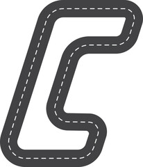 Fototapeta premium Race Track in Letter C Shape, Road Track