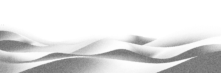 Fototapeta na wymiar Vintage stipple landscape with punk collage aesthetic and textured pointillism effect.