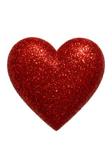 Fototapeta premium Sparkling Red Glitter Heart A Symbol of Love and Passion High quality Realistic image.