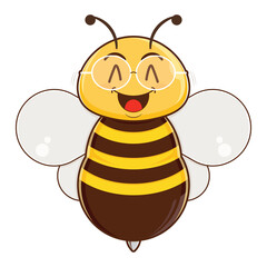 bee playful face cartoon cute