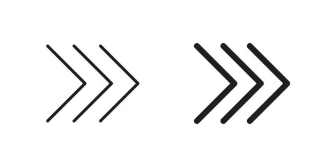 Chevrons icon doodle set. editable outline stroke vector eps