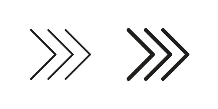 Chevrons icon doodle set. editable outline stroke vector eps