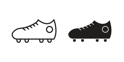 Cleats icon doodle set. editable outline stroke vector eps