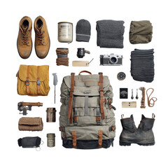 Outdoor gear flat lay image