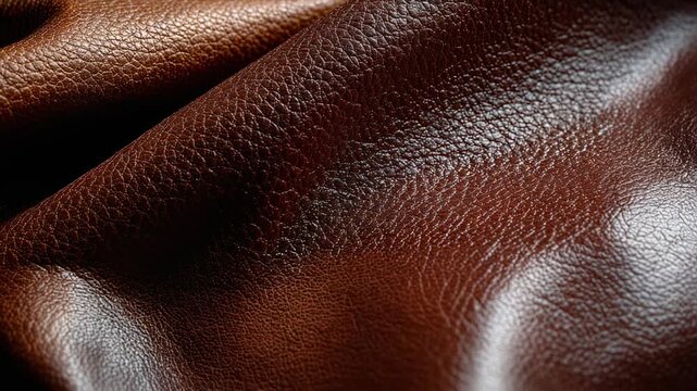 High-quality close-up of luxurious brown leather texture for design and fashion projects