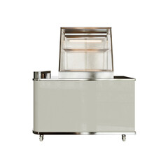 Modern Commercial Ice Display Freezer with Glass Lid and Stainless Steel Frame for Food Storage