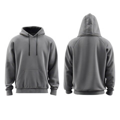Gray hoodie front and back view