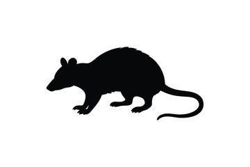 Simple silhouette of an opossum standing