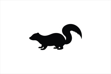Distinctive black and white skunk silhouette illustration