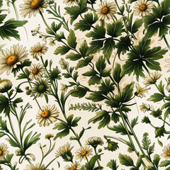 Wild Daisy Garden: Hand-Drawn Botanical Pattern