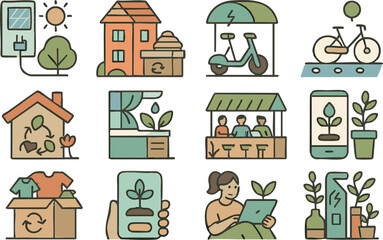 Naklejka premium Eco‑City Micro Habits