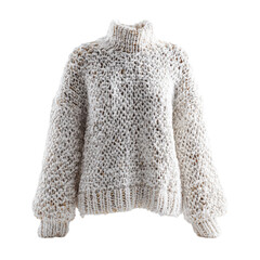 A white chunky knit sweater