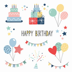 Set birthday party elements