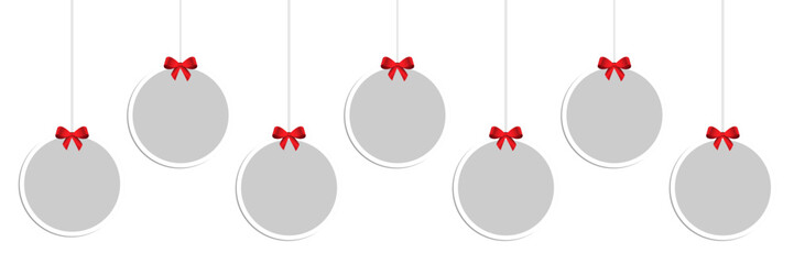 Christmas photo collage. Christmas round Photo frames. Hanging Photo Balls Mockup. Postcard, collage, banner, poster.