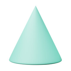 Fototapeta premium 3d Cone Tosca Green Color, realistic rendering of 3d geometry shape object
