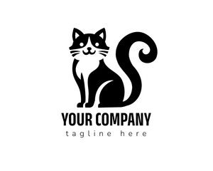 cat head logo icon, icon isolated on white background type 4
