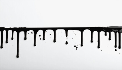 Striking dripping black paint creating an artistic representation of emotional distress and chaotic expression