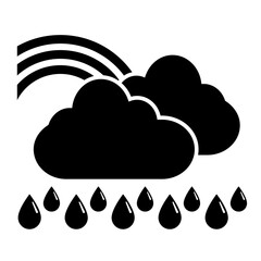 Cloud and rain weather flat icon logo illustration vector isoalated, suitable for web design , logo , app and more