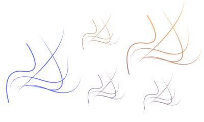 Abstract flowing lines in various colors simple vector illustration for design elements isolated on white background