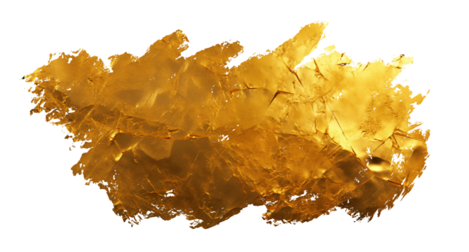 Shiny Gold Metallic Brush Stroke Isolated