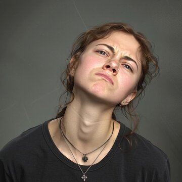 An expressive portrait of irritation and frustration.