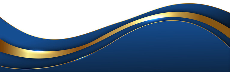 Elegant Blue and Gold Wave Abstract Background