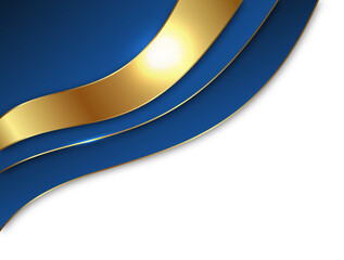 Elegant Blue and Gold Abstract Layers