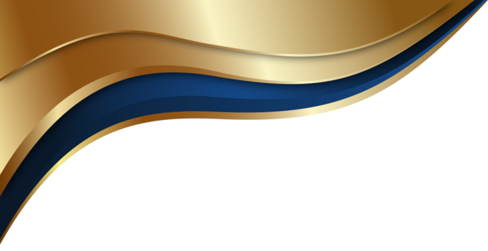 Abstract Gold and Navy Blue Wave Design on White