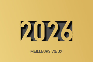 Bonne année - meilleurs vœux 2026 - vecteur pour affiche bannière salutation et célébration du nouvel an 2026.
