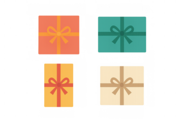 Colorful gift boxes with bows and ribbons for celebration, birthday, holiday, festive event, and surprise design