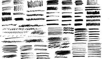 Obraz premium Rough Hand-Drawn Marker, Pencil, and Crayon Stroke Collection