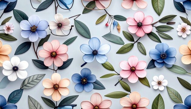 A seamless floral pattern with colorful blossoms, a vector illustration perfect for spring and summer textile design