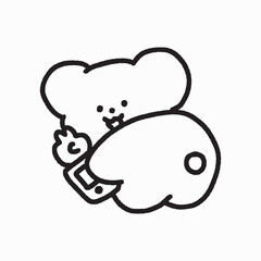Kawaii doodle with a phone playful doodle drawing