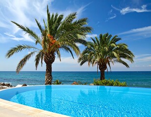 Tropical poolside view