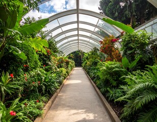 Tropical tunnel of lush greenery