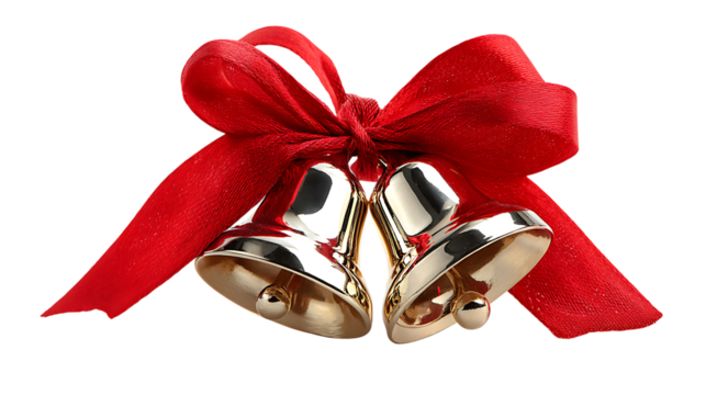 Silver christmas bells isolated on white background