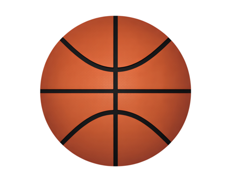 Basketball on transparent background for sports design element